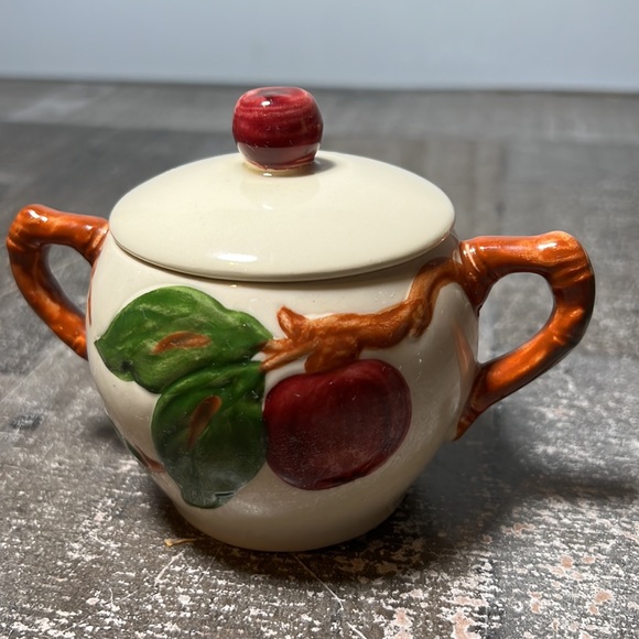 Vintage 70s Franciscan APPLE Sugar Bowl & Creamer Salt & Pepper Shakers Set Rare - Picture 9 of 13